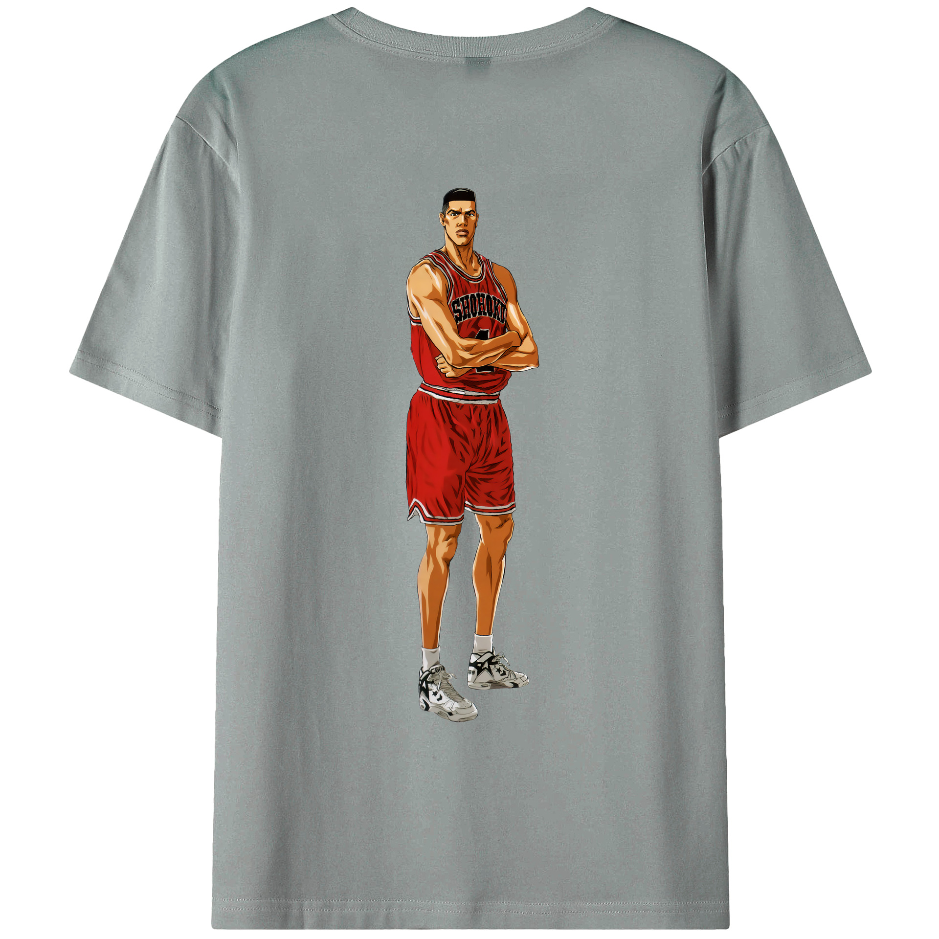 （画像用） SLAM DUNK／スラムダンク 綿100％ メンズ半袖Tシャツ（バックプリント） 通気性
